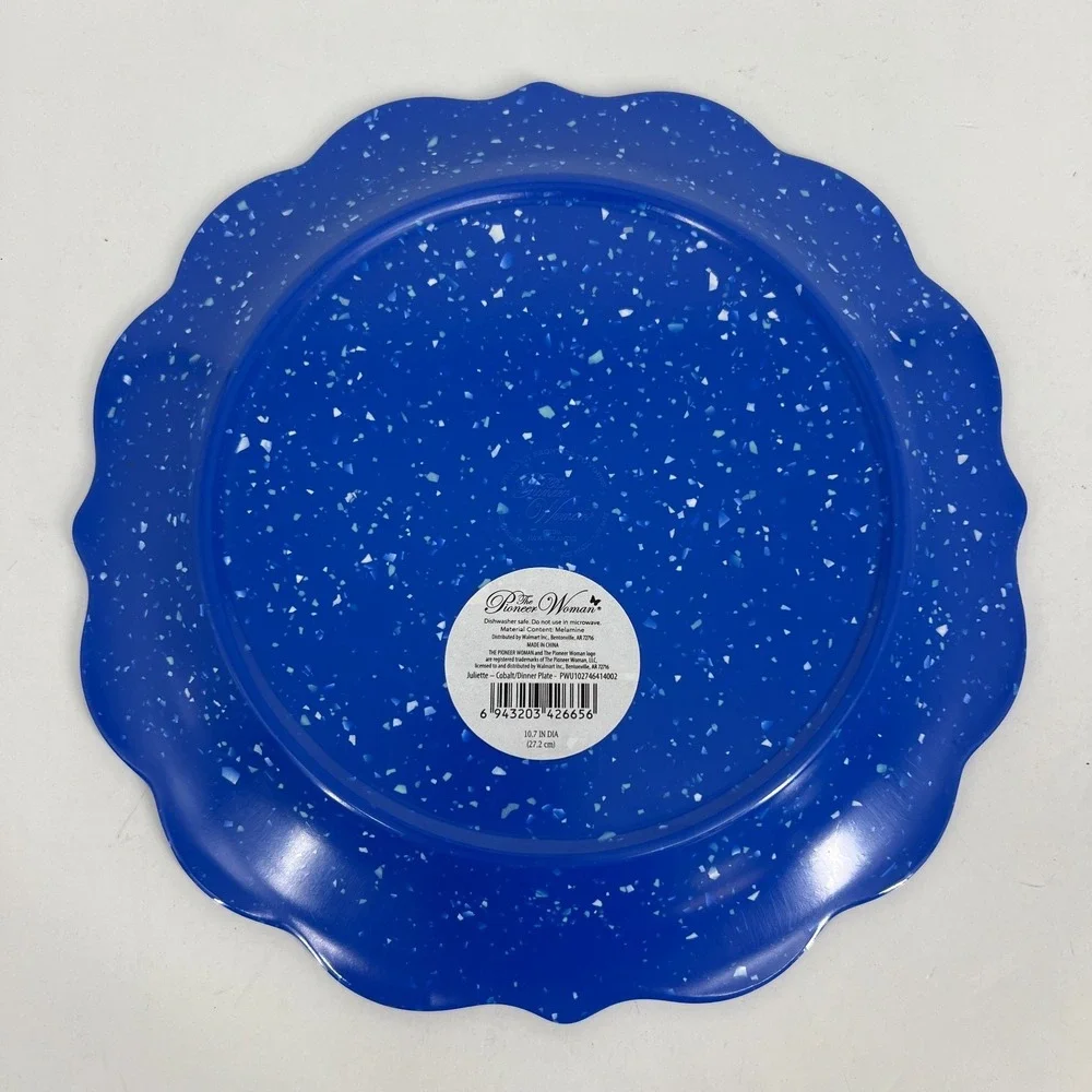 The Pioneer Woman Juliette Dinner Plate‎ Cobalt Blue Speckle Melamine 10.7
